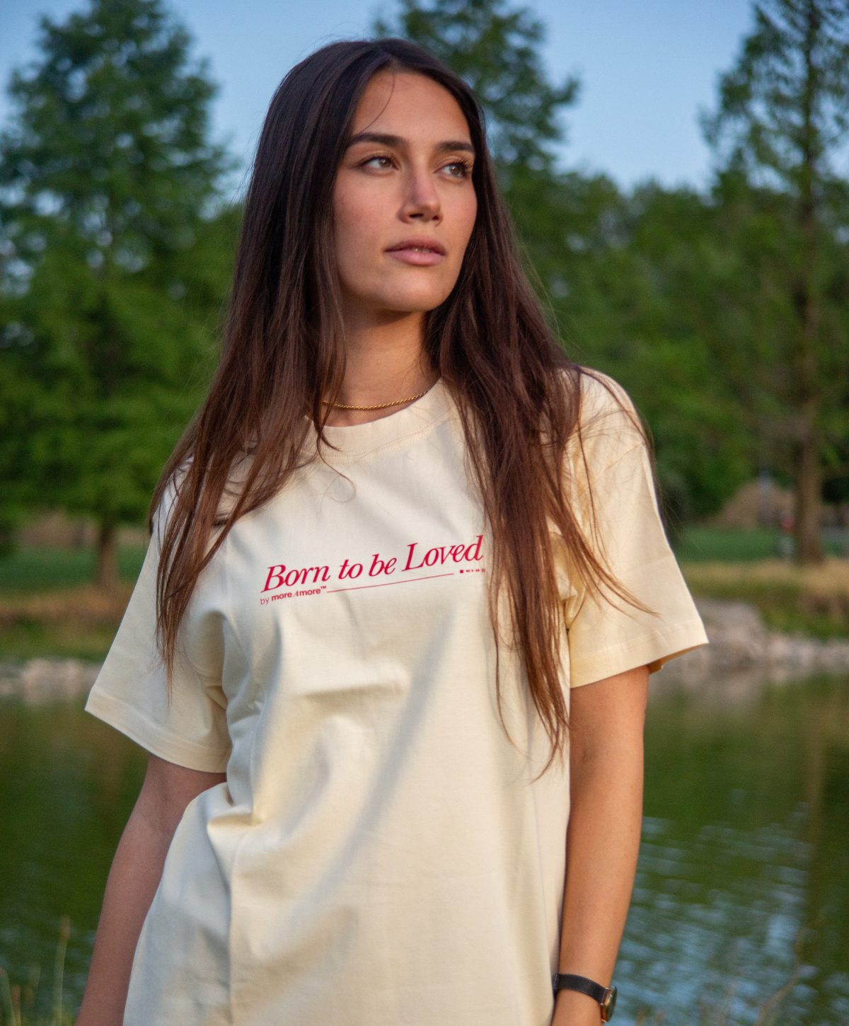 BORN TO BE LOVED TEE VANILLA