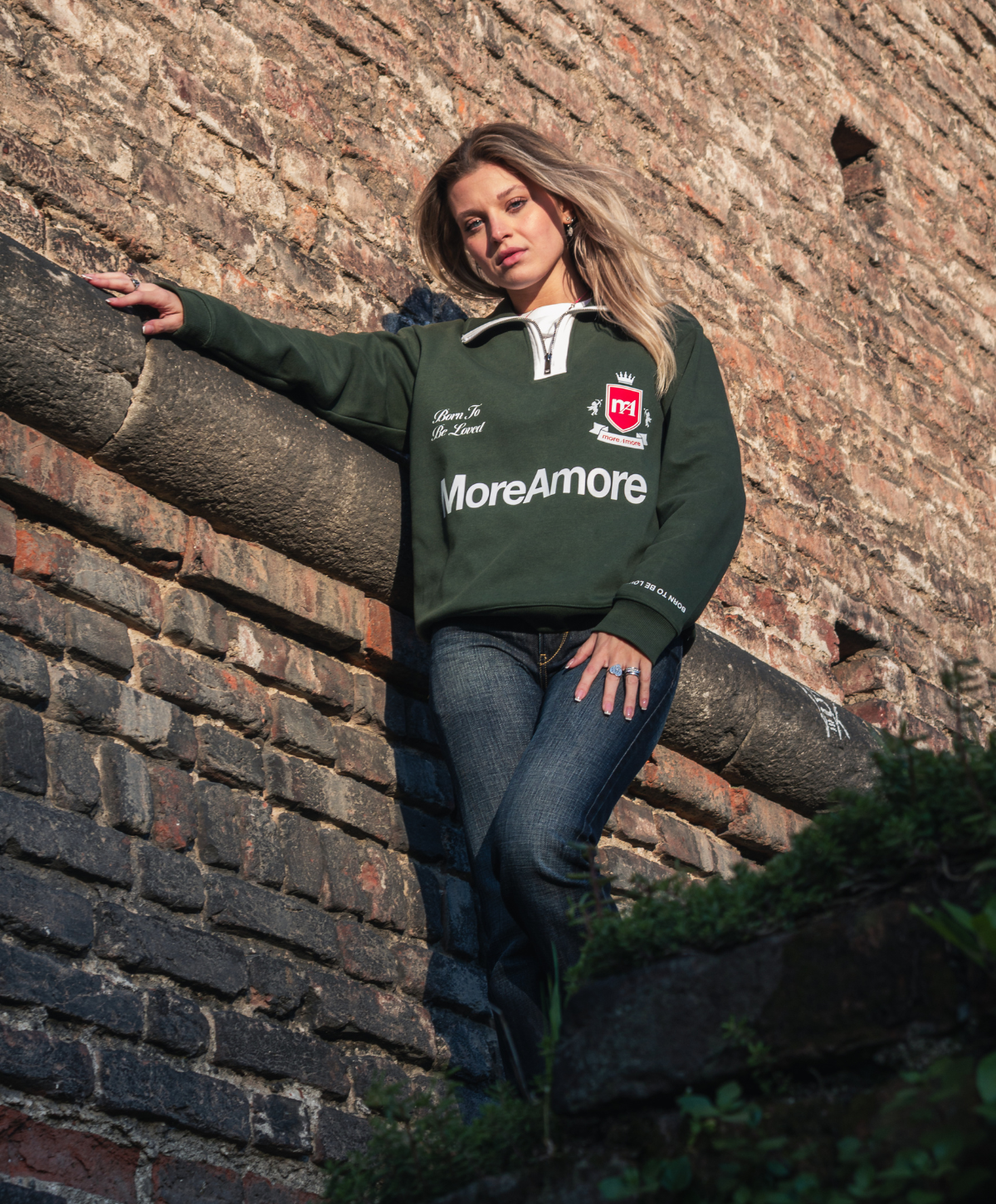 HALF-ZIP POLO SWEATSHIRT GREEN