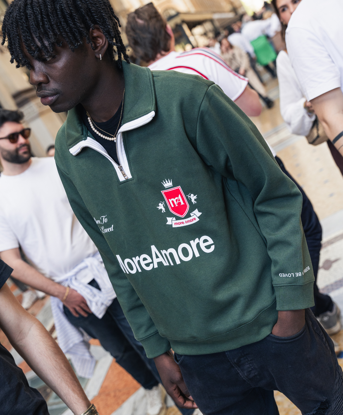 HALF-ZIP POLO SWEATSHIRT GREEN