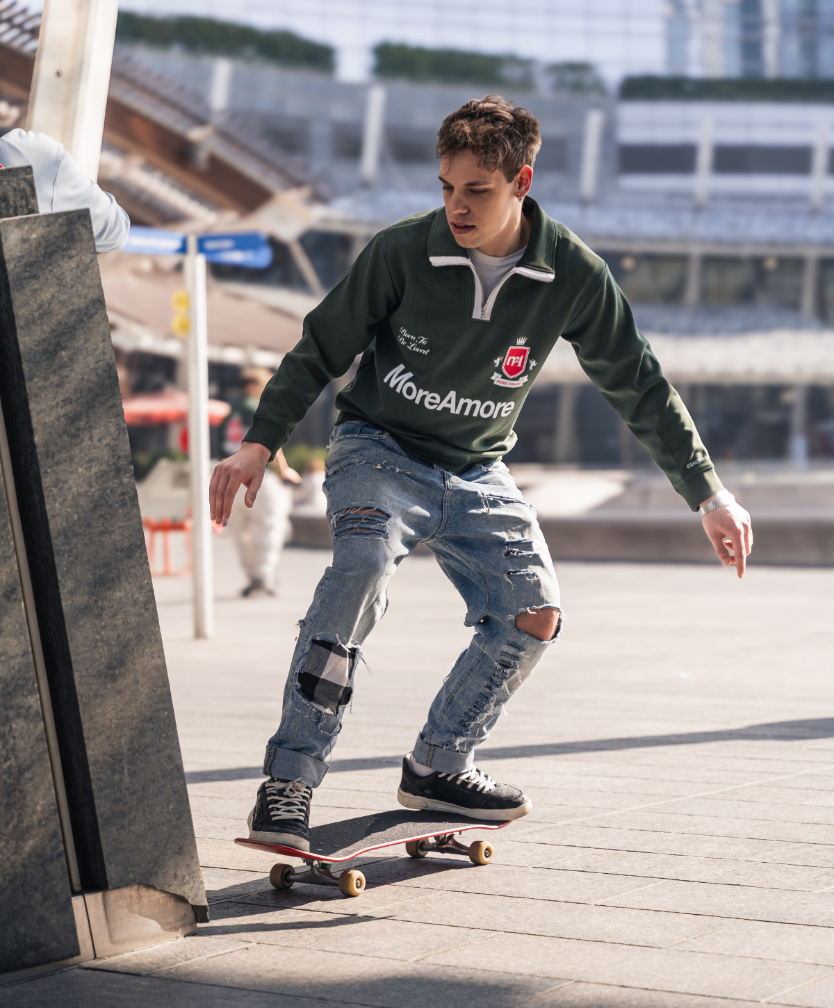 HALF-ZIP POLO SWEATSHIRT GREEN